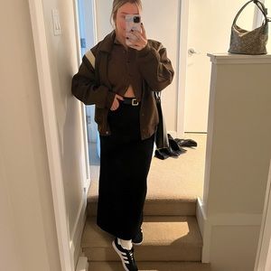 Zara black denim skirt size S